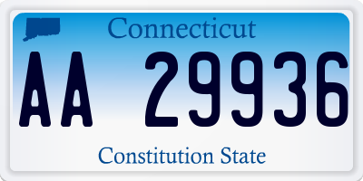 CT license plate AA29936