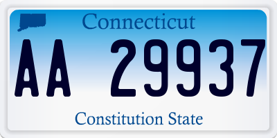 CT license plate AA29937