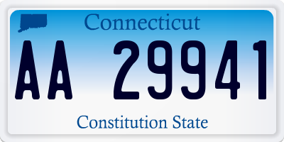 CT license plate AA29941