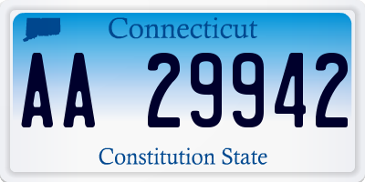 CT license plate AA29942