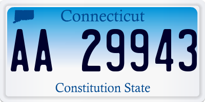 CT license plate AA29943