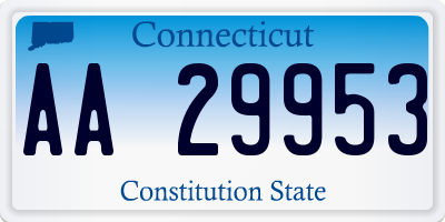 CT license plate AA29953