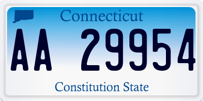 CT license plate AA29954