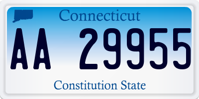 CT license plate AA29955