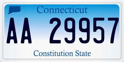 CT license plate AA29957
