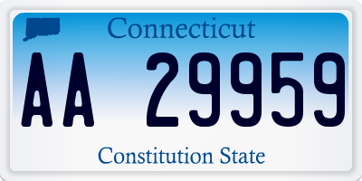 CT license plate AA29959