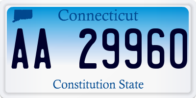 CT license plate AA29960