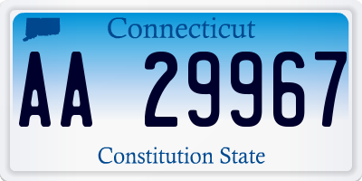 CT license plate AA29967