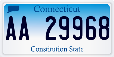 CT license plate AA29968