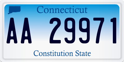 CT license plate AA29971