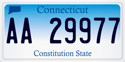 CT license plate AA29977