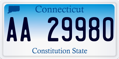 CT license plate AA29980