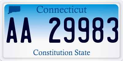 CT license plate AA29983