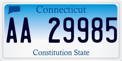 CT license plate AA29985