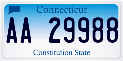 CT license plate AA29988