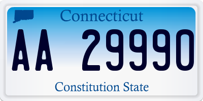 CT license plate AA29990