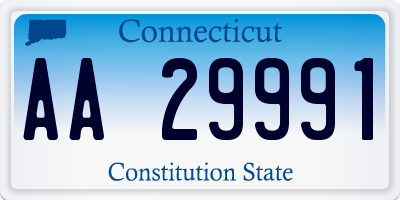 CT license plate AA29991