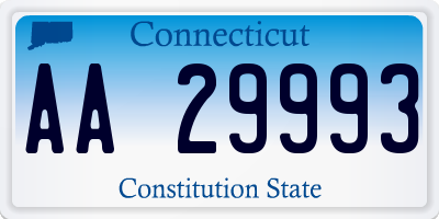 CT license plate AA29993