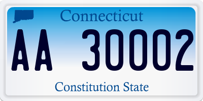 CT license plate AA30002