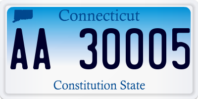 CT license plate AA30005