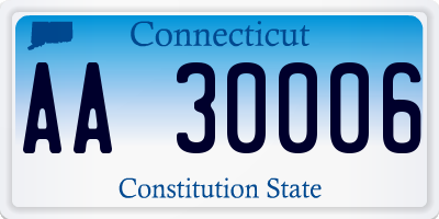 CT license plate AA30006