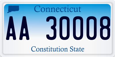 CT license plate AA30008