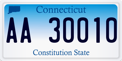 CT license plate AA30010