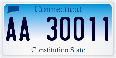 CT license plate AA30011