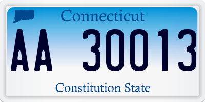 CT license plate AA30013