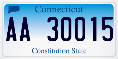 CT license plate AA30015