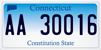 CT license plate AA30016
