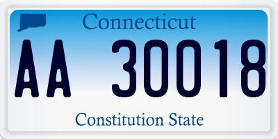 CT license plate AA30018