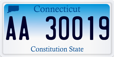 CT license plate AA30019