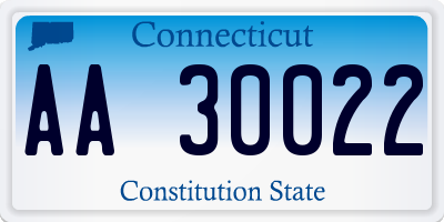 CT license plate AA30022