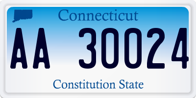 CT license plate AA30024