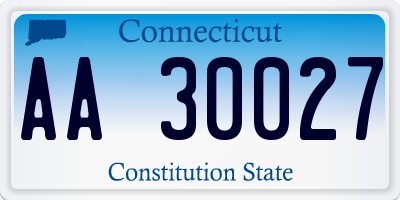 CT license plate AA30027