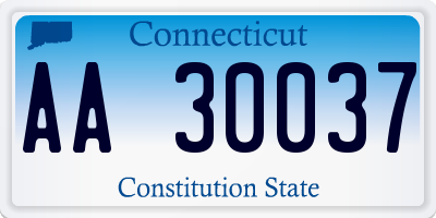 CT license plate AA30037