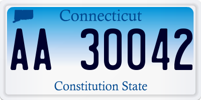 CT license plate AA30042