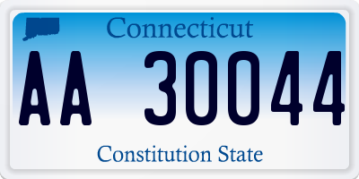 CT license plate AA30044