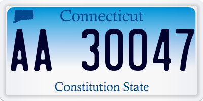 CT license plate AA30047