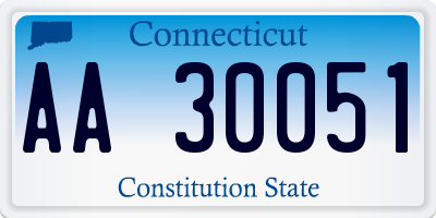 CT license plate AA30051