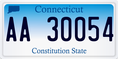 CT license plate AA30054