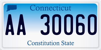 CT license plate AA30060