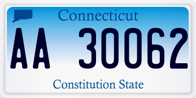 CT license plate AA30062