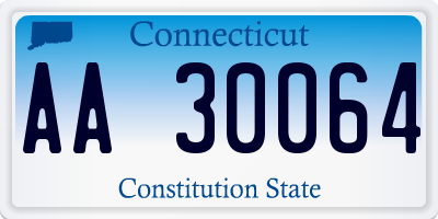 CT license plate AA30064