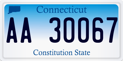 CT license plate AA30067