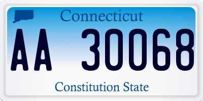 CT license plate AA30068