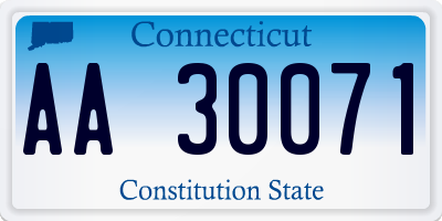 CT license plate AA30071