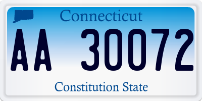 CT license plate AA30072