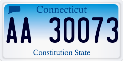 CT license plate AA30073